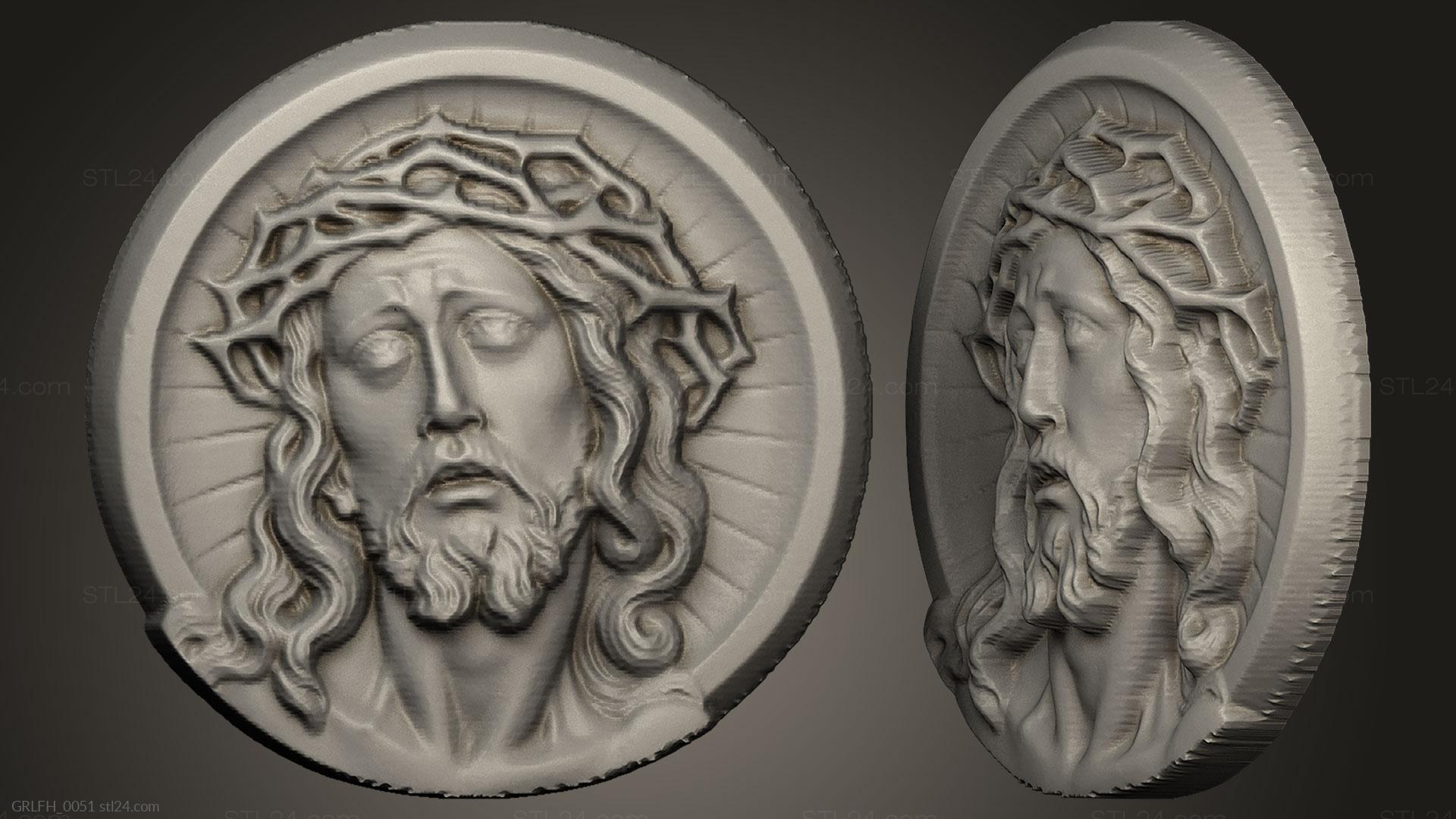 Горельефы и барельефы исторические и религиозные (Иисус Страсть, GRLFH_0051) 3D модель для ЧПУ станка